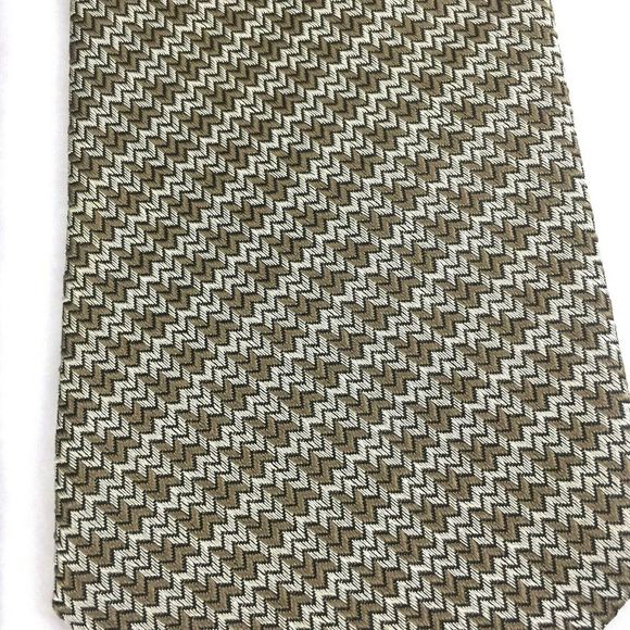 Armani Collezioni Tie 100% Silk Necktie Brown Gray - Picture 4 of 5